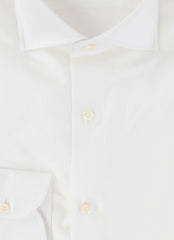 $500 Luigi Borrelli White Solid Cotton Shirt - Slim - (LB729265) - Parent