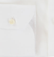 $500 Luigi Borrelli White Solid Cotton Shirt - Slim - (LB729268) - Parent