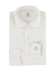 $500 Luigi Borrelli White Solid Cotton Shirt - Slim - 16/41 - (LB729267)