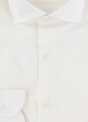 $500 Luigi Borrelli White Solid Cotton Shirt - Slim - (LB729267) - Parent