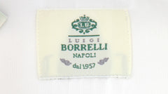 $500 Luigi Borrelli White Solid Cotton Shirt - Slim - (LB729267) - Parent