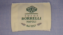 $500 Luigi Borrelli Blue Solid Cotton Shirt - Slim - (LB1252510) - Parent