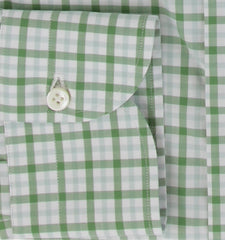 $500 Luigi Borrelli Green Plaid Cotton Shirt - Slim - (LB328268) - Parent