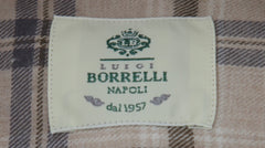 $500 Luigi Borrelli Light Brown Plaid Shirt - Slim - (LB12272520) - Parent