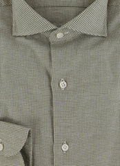 $500 Luigi Borrelli Green Cotton Blend Shirt - Slim - (LB1231252) - Parent