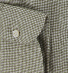 $500 Luigi Borrelli Green Cotton Blend Shirt - Slim - (LB1231252) - Parent