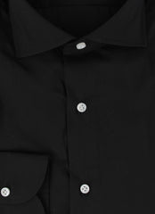 $500 Luigi Borrelli Black Solid Shirt - Slim - (LB1252517) - Parent