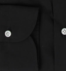 $500 Luigi Borrelli Black Solid Shirt - Slim - (LB1252517) - Parent