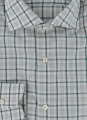 $500 Luigi Borrelli Green Plaid Cotton Shirt - Slim - (LB1227256) - Parent
