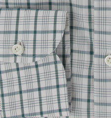 $500 Luigi Borrelli Green Plaid Cotton Shirt - Slim - (LB1227256) - Parent