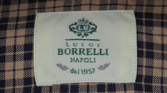 $500 Luigi Borrelli Light Brown Plaid Shirt - Slim - (LB1227251) - Parent