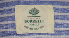 $500 Luigi Borrelli Blue Linen Blend Shirt - Slim - (LB1252514) - Parent