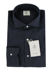 $500 Luigi Borrelli Dark Blue Solid Shirt - Slim - (LB12272522) - Parent