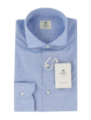 $500 Luigi Borrelli Light Blue Solid Shirt - Slim - 15.5/39 - (LB81267)
