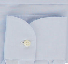$500 Luigi Borrelli Light Blue Solid Cotton Shirt - Slim - (LB7292611) - Parent