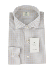 $500 Luigi Borrelli Light Brown Cotton Shirt - Slim - 14.5/37 - (LB382611)
