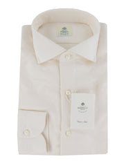 $500 Luigi Borrelli Off White Cotton Blend Shirt - Slim - 14.5/37 - (LB1231254)
