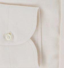 $500 Luigi Borrelli Off White Cotton Blend Shirt - Slim - (LB1231254) - Parent