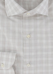 $500 Luigi Borrelli Light Brown Plaid Shirt - Slim - (LB328267) - Parent