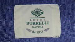 $500 Luigi Borrelli Blue Solid Linen Shirt - Slim - (LB125254) - Parent