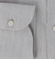$500 Luigi Borrelli Light Gray Solid Shirt - Slim - (LB12272513) - Parent
