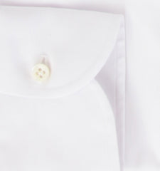 $500 Luigi Borrelli White Solid Cotton Shirt - Slim - (LB729263) - Parent