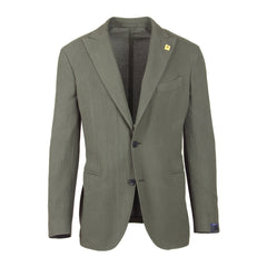 Lardini Olive Green Cotton Solid Sportcoat - (372AV44551TC) - Parent