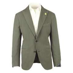 Lardini Olive Green Cotton Solid Sportcoat - (372AV44551TC) - Parent