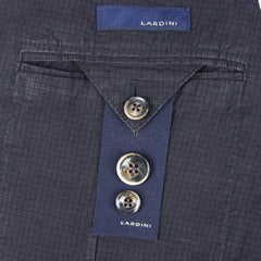 Lardini Navy Blue Cotton Blend Check Sportcoat - (PQ320AV589) - Parent
