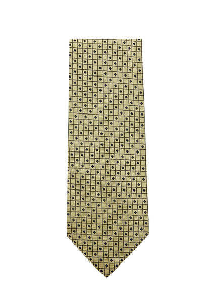 $195 Luciano Barbera Yellow Fancy Silk Tie - x - (LU107261)