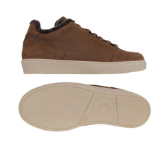 $850 Mandelli Brown Suede High Top Sneakers - (MM314261) - Parent