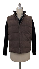 $2600 Mandelli Light Brown Suede Solid Jacket Vest - 40/50 - (MM328243)