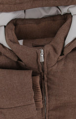 $3125 Mandelli Brown Wool Blend Solid Puffer Jacket - (MM1028252) - Parent