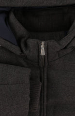 $3125 Mandelli Gray Wool Blend Solid Puffer Jacket - (MM1028253) - Parent