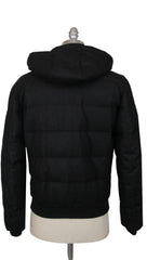 $3125 Mandelli Black Wool Blend Solid Puffer Jacket - (MM1028251) - Parent