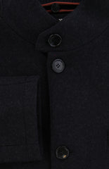 $4125 Mandelli Dark Blue Cashmere Blend Solid Coat - (MM413241) - Parent