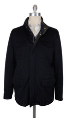 $3525 Mandelli Dark Blue Cashmere Solid Jacket - 44/54 - (MM1028254)