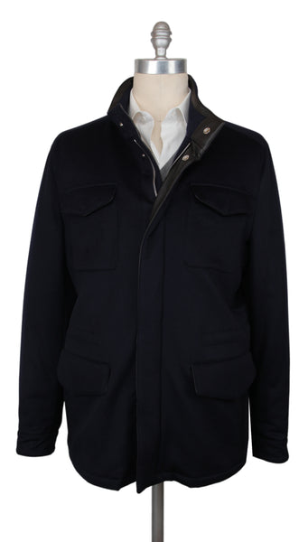 $11025 Mandelli Dark Blue Cashmere Solid Jacket - (MM1028254) - Parent