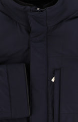 $4750 Mandelli Navy Blue Silk Solid Coat - (MM413244) - Parent