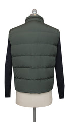 $1800 Mandelli Green Polyester Solid Jacket Vest - (MM115241) - Parent