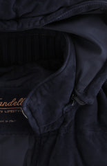 $2775 Mandelli Dark Blue Leather Solid Jacket Vest - (MM1113254) - Parent