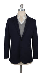 $2400 Mandelli Navy Blue Wool Blend Solid Sportcoat - (MM1125251) - Parent