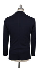 $2400 Mandelli Navy Blue Wool Blend Solid Sportcoat - (MM1125251) - Parent