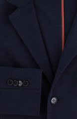 $2400 Mandelli Navy Blue Wool Blend Solid Sportcoat - (MM1125251) - Parent