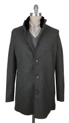 $4525 Mandelli Gray Cashmere Blend Solid Coat - 38/48 - (MM10282513)