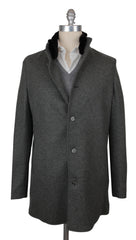 $4525 Mandelli Gray Cashmere Blend Solid Coat - (MM10282513) - Parent