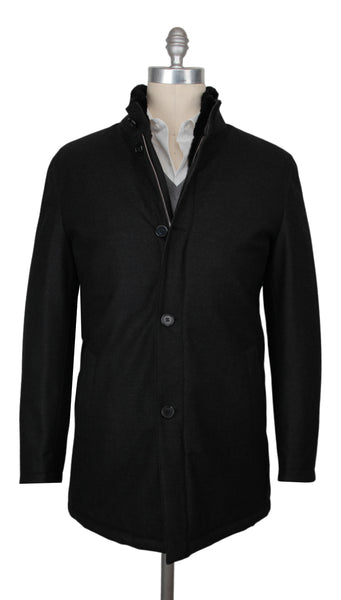 $7975 Mandelli Black Wool Blend Solid Jacket - (MM1028257) - Parent