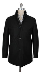 $7975 Mandelli Black Wool Blend Solid Jacket - 44/54 - (MM1028257)