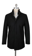 $3300 Mandelli Black Wool Blend Solid Jacket - 38/48 - (MM1028255)