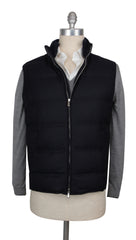 $2650 Mandelli Dark Blue Wool Blend Solid Jacket Vest - (MM1113255) - Parent
